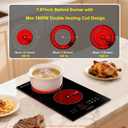 Dual Heating Coil Design of 2 Burner Electric Cooktop, 1800W Commercial Ceramic Infrared Cooking Hot Plate, Portable Countertop or Built-in Radiant Stove Top Cooker with WATT and TEMP Control