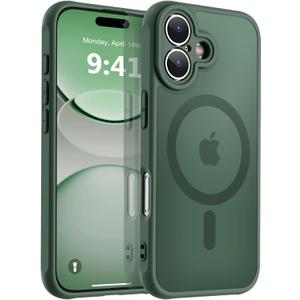 MOCCA Magnetic for iPhone 17 Case, (Compatible with Magsafe) (16FT Military Grade Protection) Full Camera Protection Anti-Fingerprint Slim Translucent Matte Phone Cover 6.3",Midnight Green