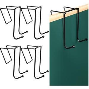 Frienda 4 Pcs Office Cubicle Hooks Cubicle Panels Hangers for Coats, Bags, Umbrellas, Keys, Black Steel, 2 Inch Panel Fit