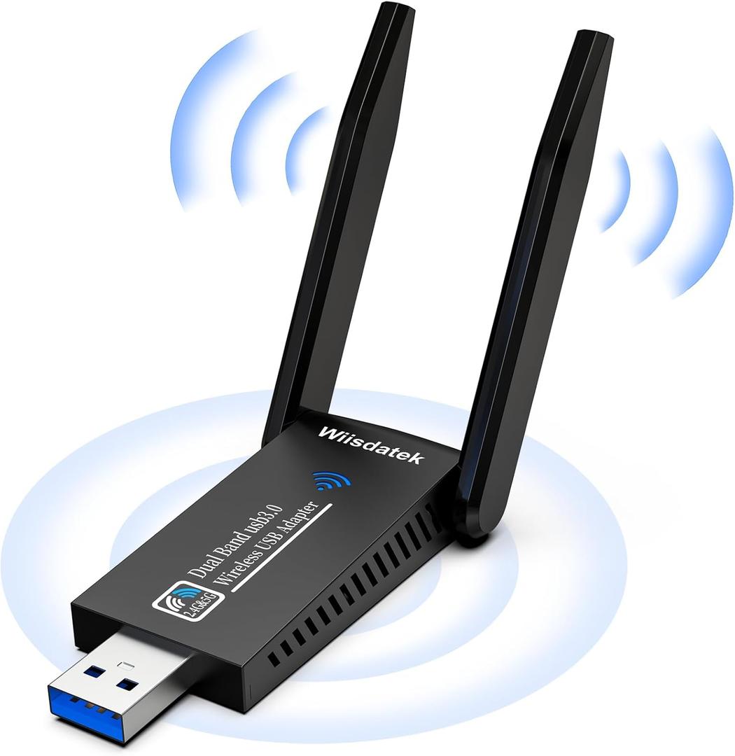 USB WiFi-Adapter for Desktop PC, AC1300Mbps USB 3.0 WiFi Dual Band 5G/2.4G Wireless Network Adapter, Mini WiFi Dongle for Windows 11/10/8/7, Mac OS 10.9-10.15