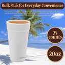 Pantryware Essentials 20oz Disposable White Foam Cups – Pack of 25 | Insulated Hot & Cold Drinking Cups | Ideal for Coffee, Tea, & Beverages