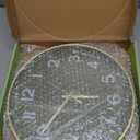 HZDHCLH Wall Clocks Battery Operated,12 inch Silent Non Ticking Modern Wall Clock for Living Room Bedroom Kitchen Office Classroom Decor (Olive Green and Gold)