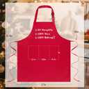 2 x NLUS Christmas Aprons for Women Men with 3 Pockets, Adjustable Baking Aprons for Kitchen Cooking, Funny Christmas Gifts for Bakers, Red