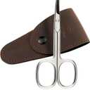 marQus Solingen Round-Tip Nail Scissors (curved) Premium German Steel for Safe Manicures & Pedicures, Protective Case Included, Also Great for Babies