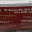 Alpine Corporation 29" H Let It Snow White Fabric Snowman with LED Lights, Indoor and Outdoor Christmas Decor
