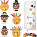Copkim 48 Sets Fall Pilgrim Turkey Crafts for Refrigerator Magnet Craft DIY Kit Make Fun Activities Project for Fall Autumn Harvest Home