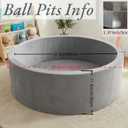 Foam Baby Ball Pit, 35.4"x 11.8" Ball Pits for Toddlers, Soft Round Kiddie Playpen Ball Pool for Kids with Soft Memory Sponge, Ideal Gift for Babies Indoor and Outdoor Game,Grey(Balls not Included)