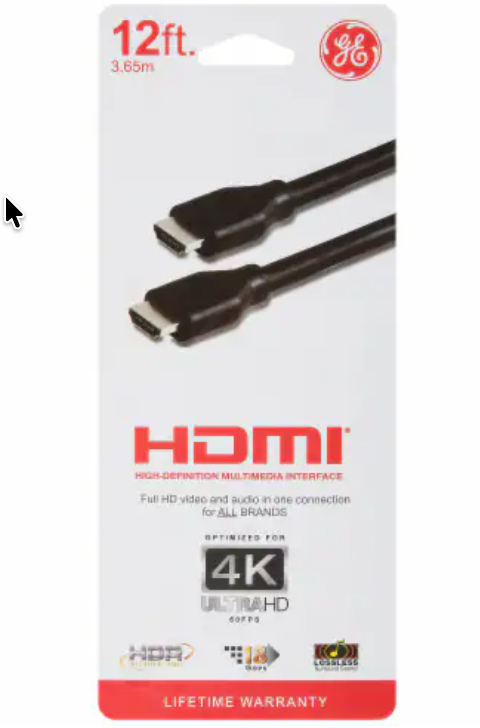 GE HDMI® High Definition Multimedia Interface, 12 ft 