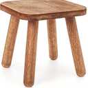 Youeon 9 Inch Small Wooden Step Stool, Non-Slip One Step Stool for Adults, Holds up to 300 Lbs, Portable & Sturdy, Footstool for Bedroom, Bathroom, Kitchen, Easy to Assemble, 9.3"L x 9.3"W x 9.3"H