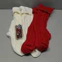 XIMISHOP 4PCS Christmas Stockings, 18inch Large Personalized Cable Knitted Xmas Hanging Stocking Decorations with Name Tags for Holiday Christmas Party Family Decor (Red and White)