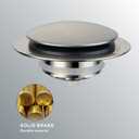 Brushed Bathtub Drain Stopper, Universal Pop Up Bath Drain, Hidrop Tip Toe Tub Drain Stopper, Conversion Kit Assembly, Replaces Lift and Turn, Tip-Toe and Trip Lever drains for Tub, EZ Install (Brushed)