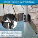 Stationary Dock Inside Corner Leg Pipe Holder, Heavy-Duty Floating Dock Metal Edge Hardware Pipe Leg Holder for 2 Inch Mounting Holes, with Adjustable Mounting Screws and Black Anti-Rust Coating