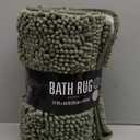 LOCHAS Luxury Bathroom Rug Shaggy Bath Mat 24 x 40 Inch, Washable Non Slip Bath Rugs for Bathroom Shower, Soft Plush Chenille Absorbent Carpets Mats, Sage Green