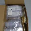 supernal 2oz Square Plastic Mini Dessert Cups with Gold Spoons,Parfait Appetizer Cup,100pcs Cups,100pcs Gold Spoons,Perfect for Birthday,Party,Wedding