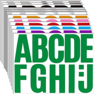 Bemeol 340 Pieces 30 Sheets Large Letter Stickers 4 Inch Alphabet Letter Stickers Self Adhesive Letters Sticker for Bulletin Boards Classroom Home Decor(Colorful)