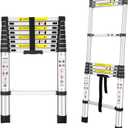 Telescoping Ladders, (8.5Ft/2.6M) EN131 Standards Aluminum Extension Ladder, Extension for RV, Attics, Families, Outdoor Work, with a Maximum Bearing Capacity of 330lbs