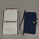 TwoHead Designed for iPhone 13 Wallet Case with Card Holder,Detachable Magnetic Phone Case with Wallet PU Leather Wallet Phone Case for iPhone 13 Case Wallet for Women/Men with Wrist Strap(Navy Blue)