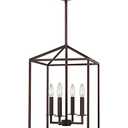 Generation Lighting 4-Light Perryton Pendant Light Fixture Bronze 5215004-710, Modern Ceiling Light Fixture for Home Decor, Candelabra with 60W Torpedo Bulbs for Foyer and Living Room Décor