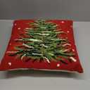 Peking Handicraft 31SJM10066C16SQ Christmas Tree Holiday Hook Pillow, 16-inch Square