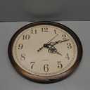 Bernhard Products Vintage Brown Wall Clock Silent Non Ticking 18 Inch Extra Large Quality Quartz Battery Operated Round Decorative Easy to Read for Home Kitchen Living/ Dining Room Bedroom Office
