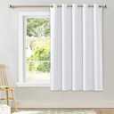 NICETOWN Window Curtain for Bedroom - (Pure White Color) 70 inches Width x 63 inches Length, 1 Panel, Window Treatment Grommet Kitchen Drape for Doors