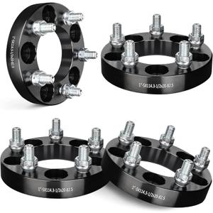 EVIL ENERGY 5x4.5 Wheel Spacers 1 inch Compatible for Ford 1964-1973&1994-2014 Mustang, 5x114.3 mm 5 Lugs 82.5 mm Hub Bore 1/2x20 Studs Black, Not Hubcentric