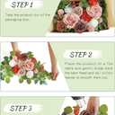 Wedding Decor (Pack of 2) Welcome Sign Flower Backdrop Garland for Ceremony Reception Wall Easel Home Decoration Entryway Faux Outdoor Board Head Table Decor (Orange & Terracotta)