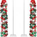 2 Set Balloon Column Stand Kit for Floor, VETOGETHER 2025 Updated Balloon Tower Stand Kit with Heavy Base, Adjustable Metal Balloon Stand for Party Decoration