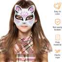 2 x Cabilock 6Pcs Blank Cat Masks 7.08X6.69 Inches Paper Animal Masks for Painting Diy Crafts Halloween Party Cosplay Half Face Mask with Straps