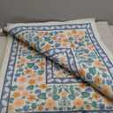 GarveeHome 4x6 Floral Washable Rug, Green Vintage Boho Low Pile Non Slip Area Rug, Soft Botanical Indoor Throw Rug for Entryway, Living Room, Bedroom, Dining Room