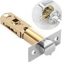 Mortice Latch 60/70mm Adjustable Passage Door Latch with Steel Panel Tubular Latch for Internal Doors Knob Lock Lever Door Handles (Flat)