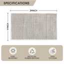 Artoid Mode Beige and Grey Machine Washable Non Slip Doormat,Soft Absorbent and Stain Resistant Kitchen Rugs for Sink Hallway Bathroom and Laundry 17x29 Inch