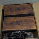 TUTOTAK End Table with Charging Station, Side Table with 2 USB Ports and Outlets, Nightstand with Cloth Drawer, Set of 2, Couch Table, Brown TB01BB052