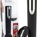 Brookstone Electric Wine Opener & Foil Cutter with Stand, Automatic Wine Bottle Opener, Battery Operated Corkscrew Opener, Kitchen, Wine Gifts for Men