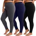 3 Pack Women's Plus Size Leggings High Waisted Stretchy Yoga Pants Workout Running Soft Leggings 4 XL