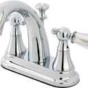 Kingston Brass KS7611WLL Wilshire 4" Center set Bathroom Faucet, 4-3/4" in Spout Reach, Polished Chrome