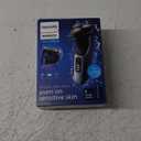 Philips Norelco Shaver 3900 Series, Wet and Dry Electric Shaver, P-Cap, Travel Pouch, Charging Stand, Storm Blue, Model S3341/92 (Silver New)