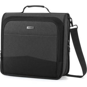 MoKo Zipper Binder with Multi-Pocket, 3 Inch 3 Ring Zipper Binder, 600 Sheet Capacity 6 Tab Expanding File Folder Multi-Pocket Zip Up Binders with Shoulder Strap & Handle for Middle School, Black