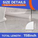 Flexible Quarter Round Molding, Peel and Stick, Corner Molding Trim, Waterproof Rubber Edge Molding Quadrilateral Trim for Wall Corner Countertops, 0.7×0.7 (White, 158Inch)