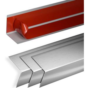 4PCS 48" Metal Corner Protectors, Aluminum Self Adhesive Corner Guards, Metal Wall Edge Protector Strip, Furniture Corner Protectors, Edge Trim for Cabinets and Kitchen Islands (Gray, 48"x1"x1")