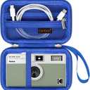 Canboc Carrying Case for Kodak EKTAR H35/ H35N/ Kodak Snapic A1 Film Camera, H35/ Snapic A1 Film Camera Bag, Zipper Mesh Pocket fits Batteries, USB Cable, Blue (Case Only)