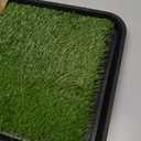 Ottomanson Artificial Grass Puppy Potty Training Pad with Tray, 15" x 30" Reusable Pee Pad for Small Pets and Dogs