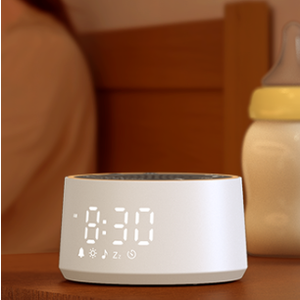 Dreamegg Sound Machine for Baby Adult Sleep, White Noise Alarm Clocks for Bedrooms Heavy Sleepers Travel, White