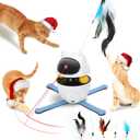 Nobleza Cat Laser Toy, 3-in-1 Interactive Cat Toys for Indoor Cats, Automatic Laser Pointer for Cats, Black & White