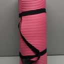 Amazon Basics 1/2 Inch Extra Thick Exercise Yoga Mat with Carrying Strap for Home Workouts and Fitness, 74" x 24" x 0.5", Pink