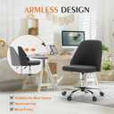 Sweetcrispy Armless Vanity Chair, Small Office Desk Chair, 25 inches x 21.4 inches x 34 inches