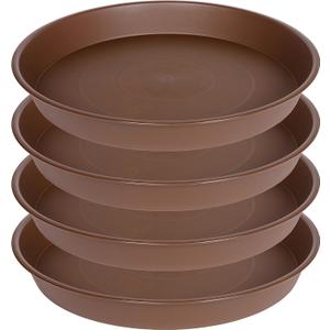 4 Pack of 16-inch Plant Saucer (13.5" Base), Heavy Duty Plastic Plant Tray for Pots, Flower Water Trays for Indoors, Bird Bath Bowls, Plant Drip Saucers for Planter 14"/15"/16"  