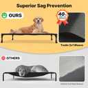 Veehoo Cooling Elevated Dog Bed, Portable Raised Pet Cot with Washable & Breathable Mesh, No-Slip Feet Durable Dog Cots Bed for Indoor & Outdoor Use, X Large, CWC1803-XL