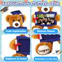 Leyndo 2026 Graduation Plush Bear with Picture Frame Diploma Cap 9 Inch Congrats Grad Plush Stuffed Animal Bear Graduation Keepsake Gifts for Graduate(Royal Blue)
