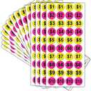 YOUOK Price Stickers,1 Inch Fluorescent Yellow Pink Round Circle Dots Labels,500 Pcs Adhesive Pricing Stickers Labels (YOUOK080665855)